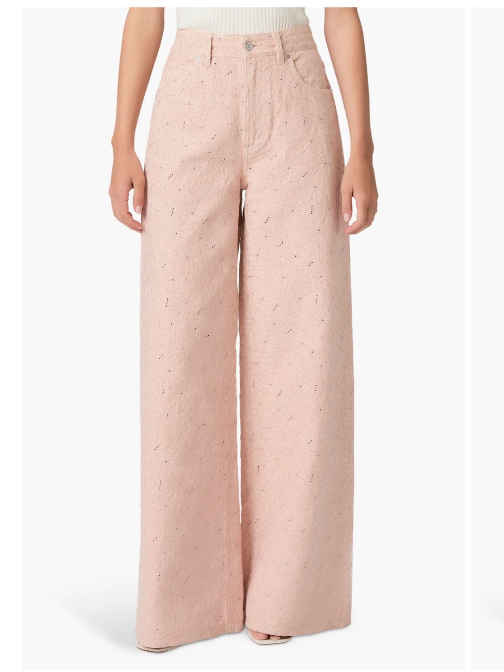 PAIGE Cameron Wide-Leg Jeans in Blush Pink with Subtle Speckle 🌺